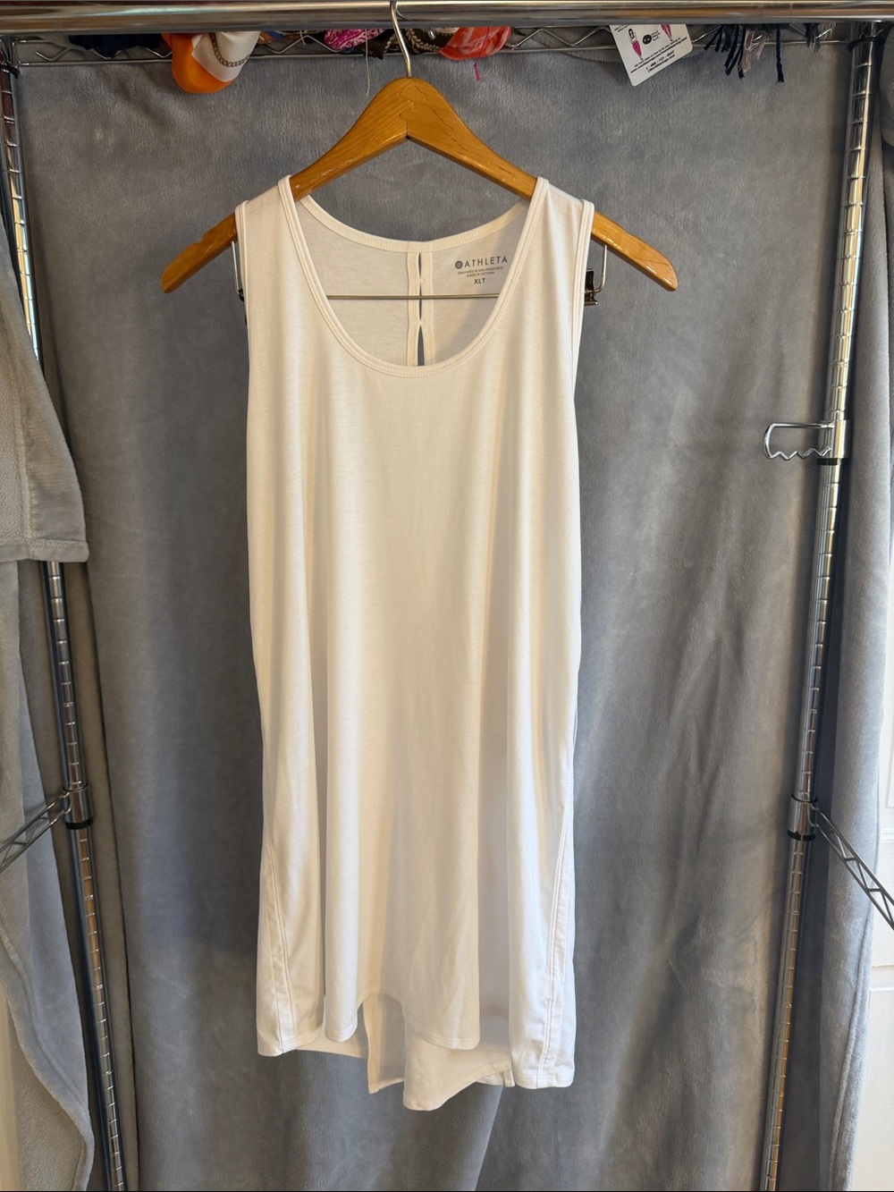 Athleta White Sleeveless Tunic with Racerback Detail